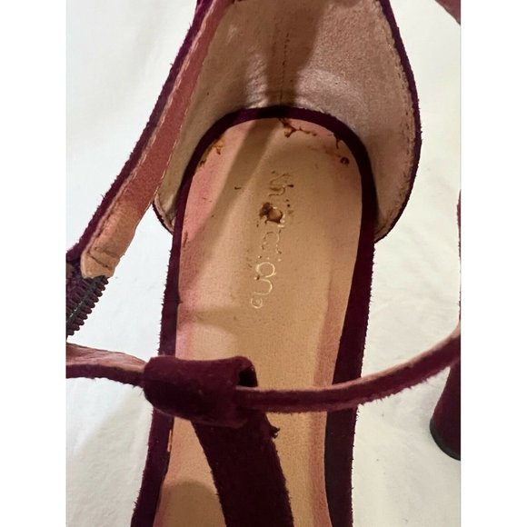 Xhilaration Women's Shoes Heels Wedge Red Wine T- Strap Open Toe Size 5.5 - Picture 12 of 12